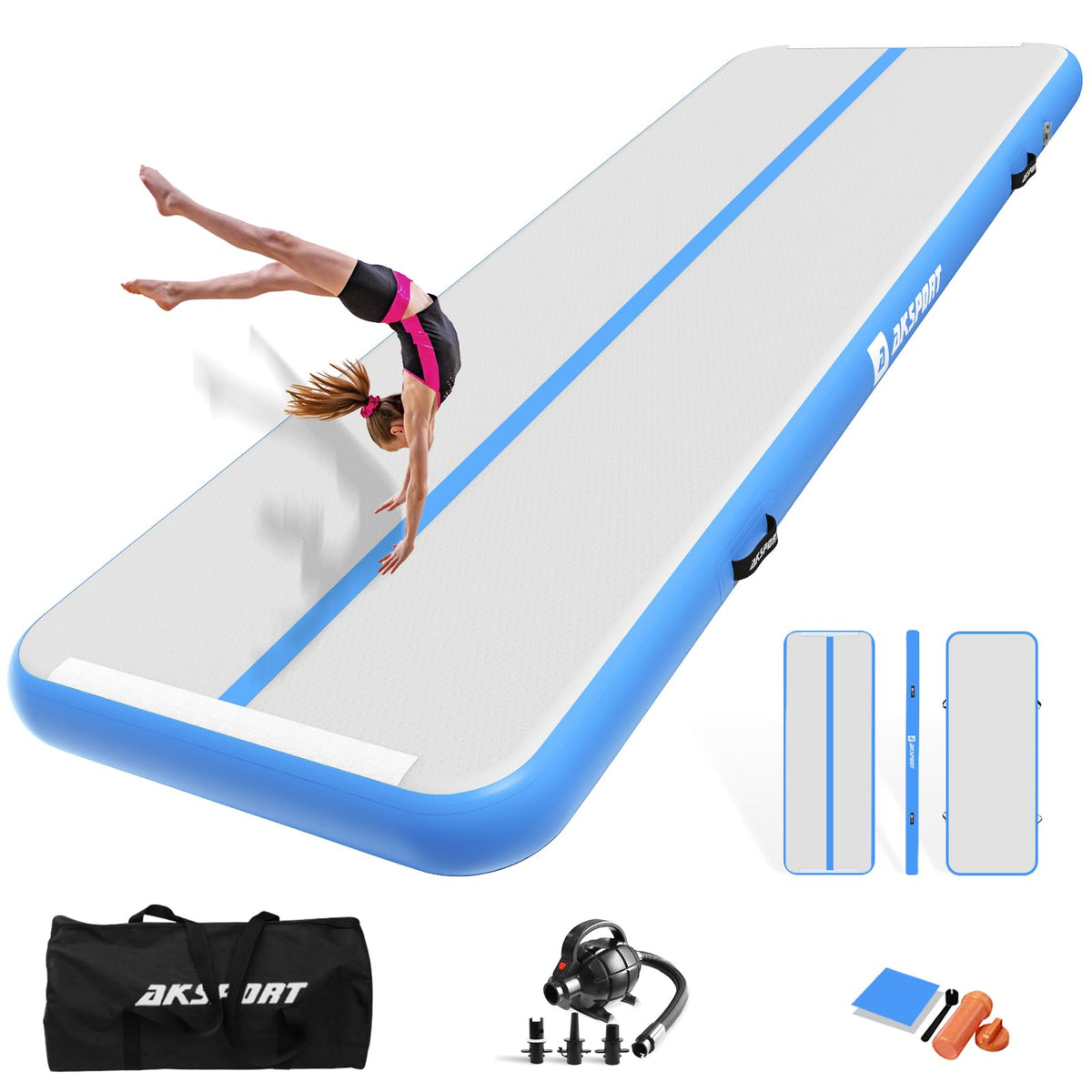 AKSPORT Inflatable Gymnatsics Mat Tumble Track 10ft 13ft - AKSPORT Official Imagery - 1