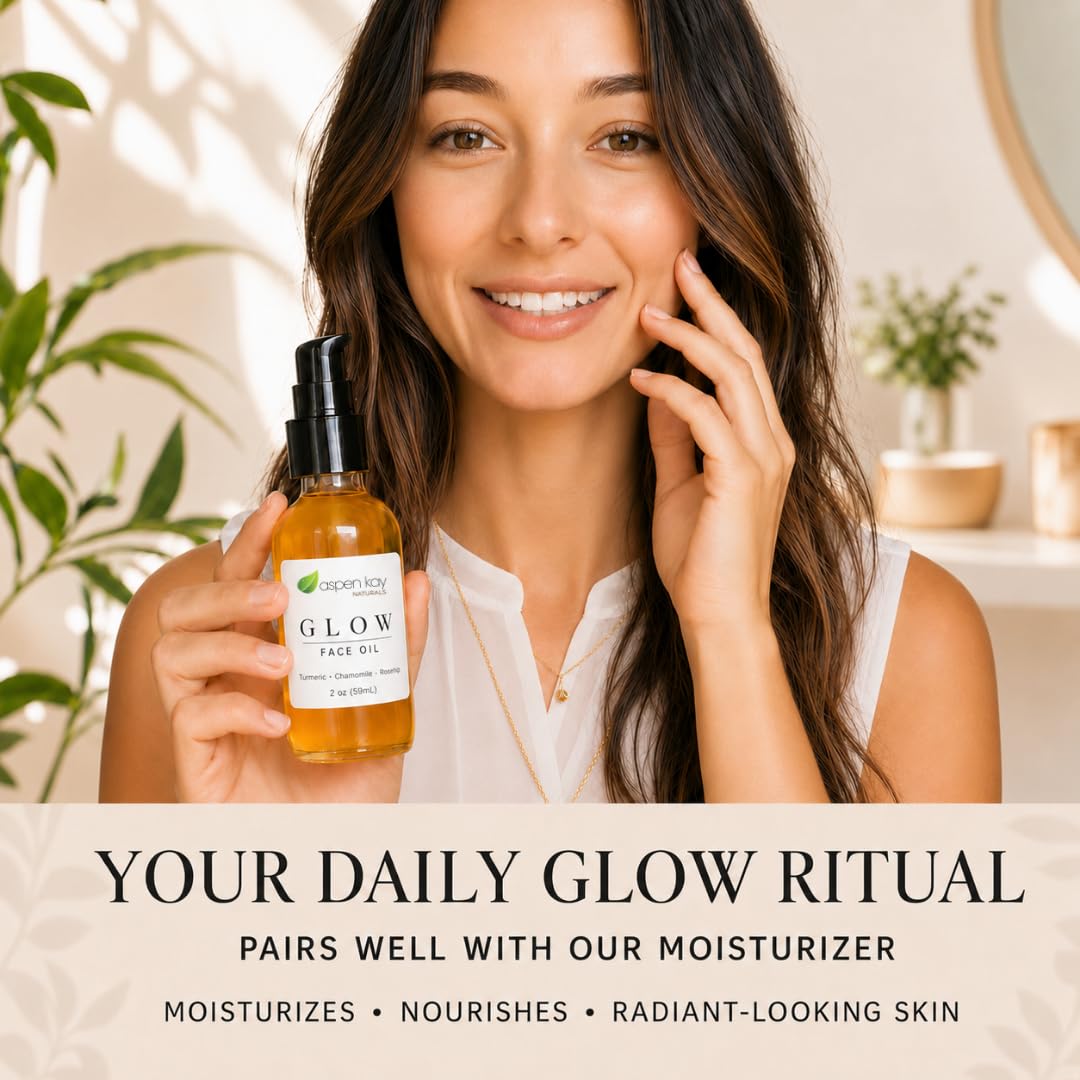 Glow Turmeric Face Oil Organic Rosehip Oil Camellia Vitamin - Aspen Kay Naturals Official Imagery - 7