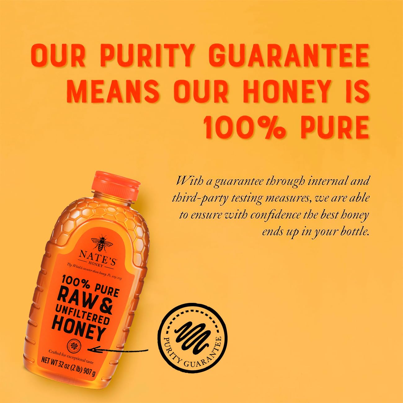 Nate's Honey Nate's 100% Pure, Raw & Unfiltered Honey - 32oz. Squ - Nate's Honey Official Product View 7