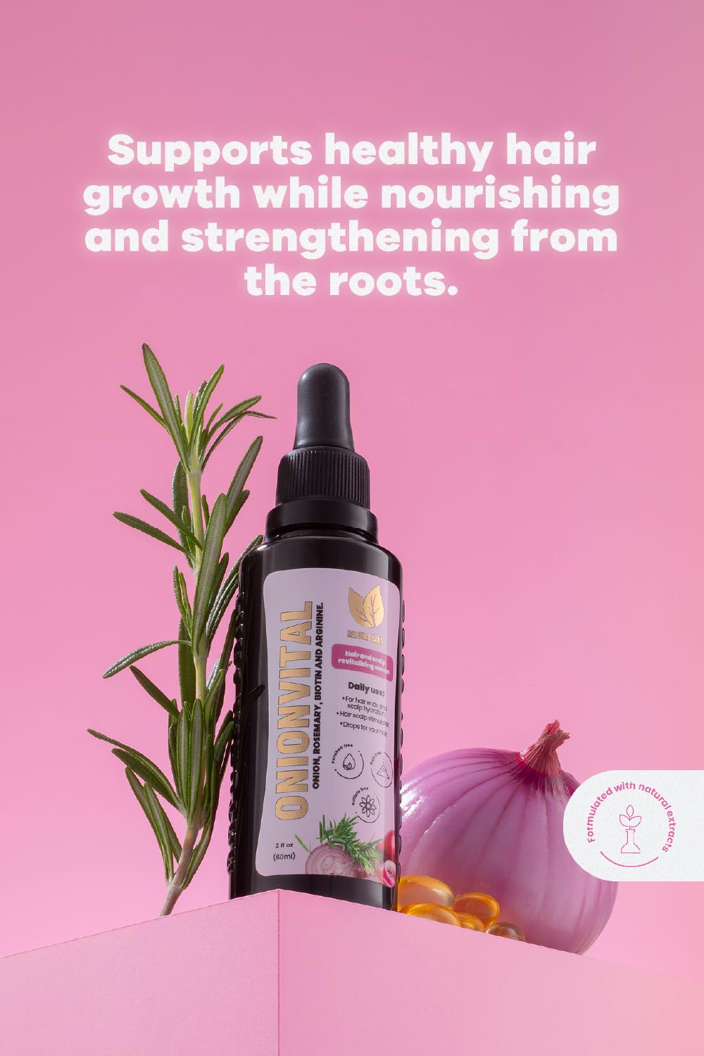 Natural Sant Onionvital Scalp & Hair Serum with Onion, Rosemary and Biotin - Natural sant Official Product View 3
