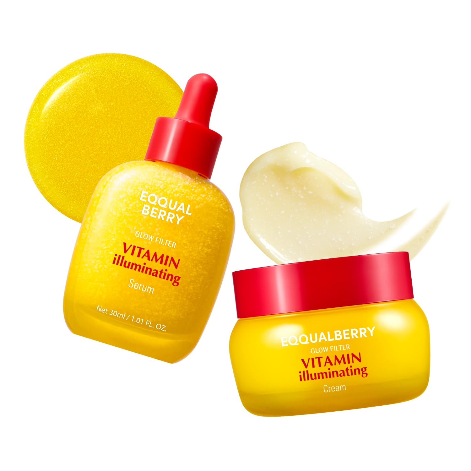EQQUALBERRY Vitamin C Dark Spots & Brightening Duo | Vitamin Illuminating Serum & Cream with Niacinamide, TXA & Ceramides | Korean Skincare Set for Even Tone & Glow - EQQUALBERRY Official Product View 2