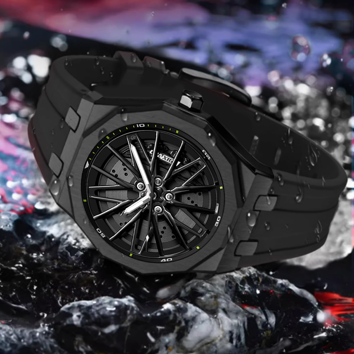 FANMIS Men s Wheel Rim Quartz Watch Rotating Hub Design 3D - FANMIS Official Imagery - 4