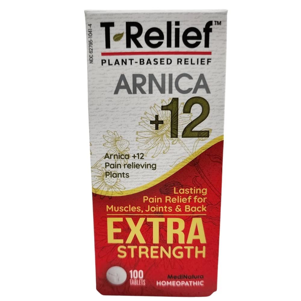MediNatura T-Relief Arnica +12 Homeopathic Pain Relief, 100 ct