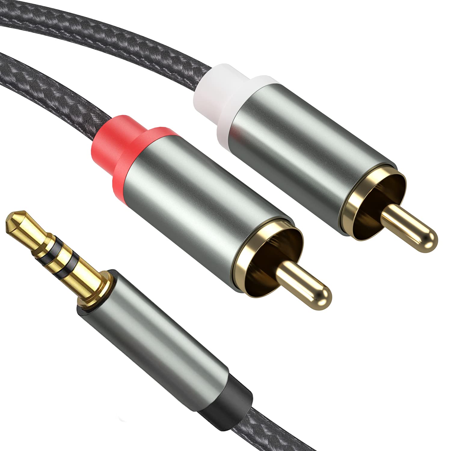 Froggen 3.5mm to RCA Cable - 3.3FT 2 in 1 Aux Audio Adapter with by Froggen - Angle View 2