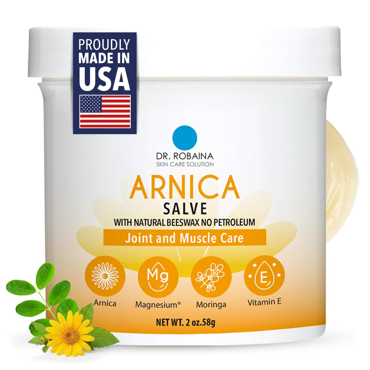 Dr. Robaina Arnica Salve 2 oz – Natural Fast-Absorbing Skin Comfort Balm