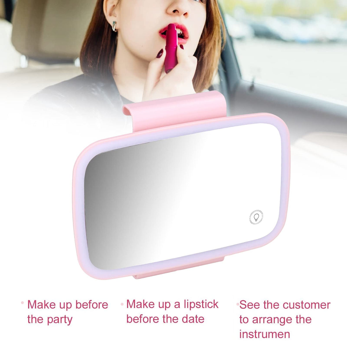 Car Cosmetic Mirror Car Sun Visor Makeup Mirror Surround LED - Keenso Official Imagery - 5