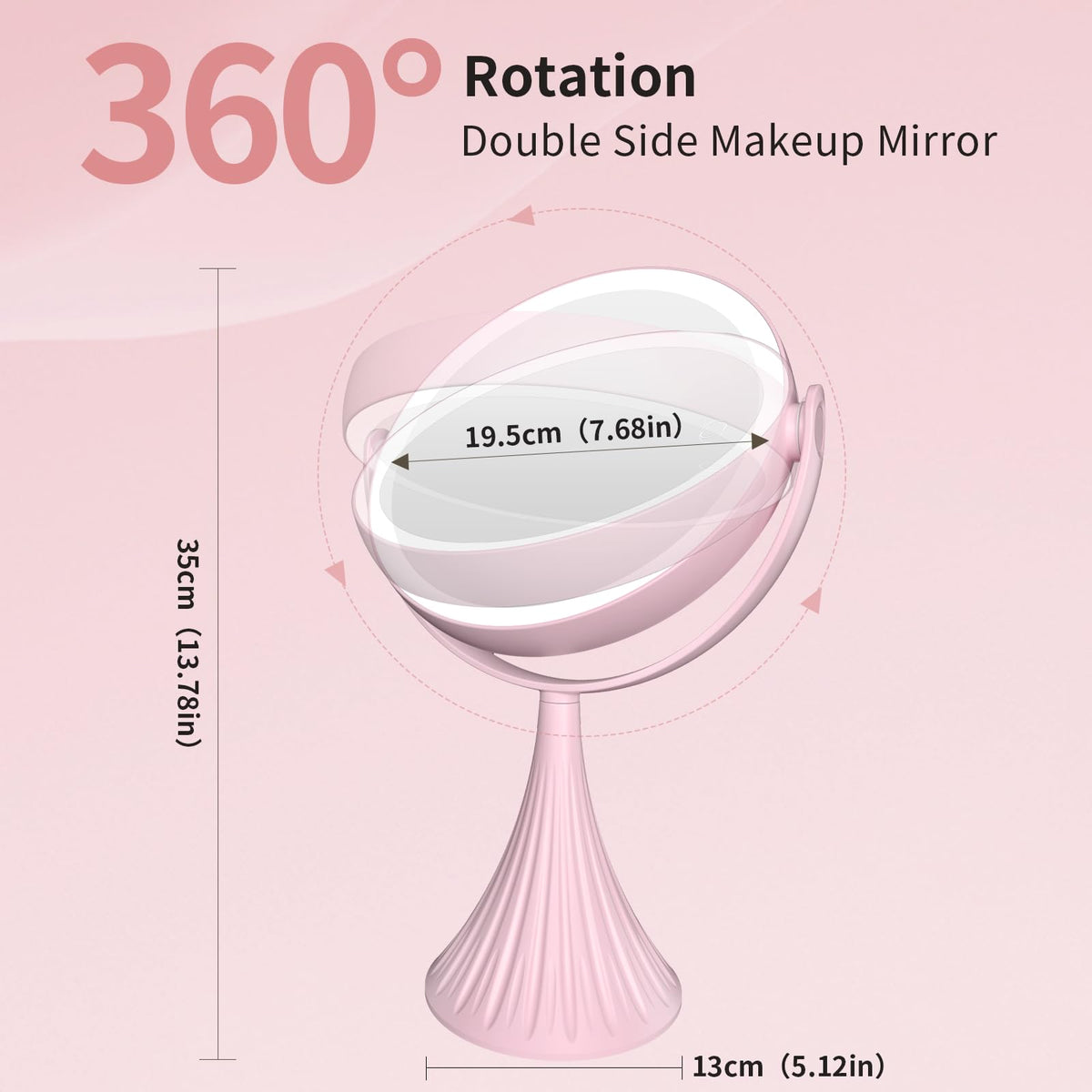 LED Vanity Mirror with Lights 7 6 Double Sided Makeup Mirror - KuflooQ Official Imagery - 3