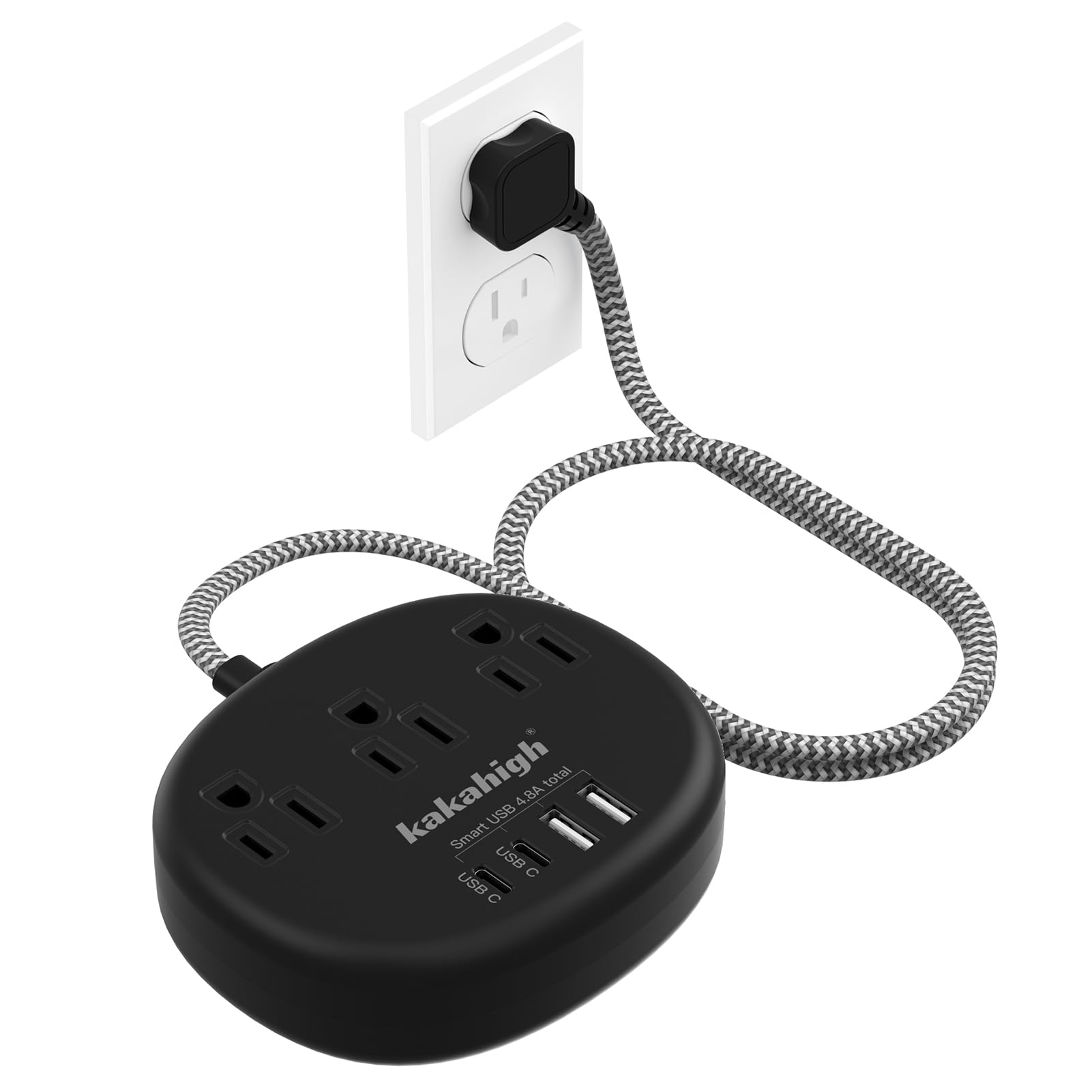 kakahigh Pink Extension Cord with USB C - 5 FT Kawaii Power Strip - kakahigh Official Product View 10