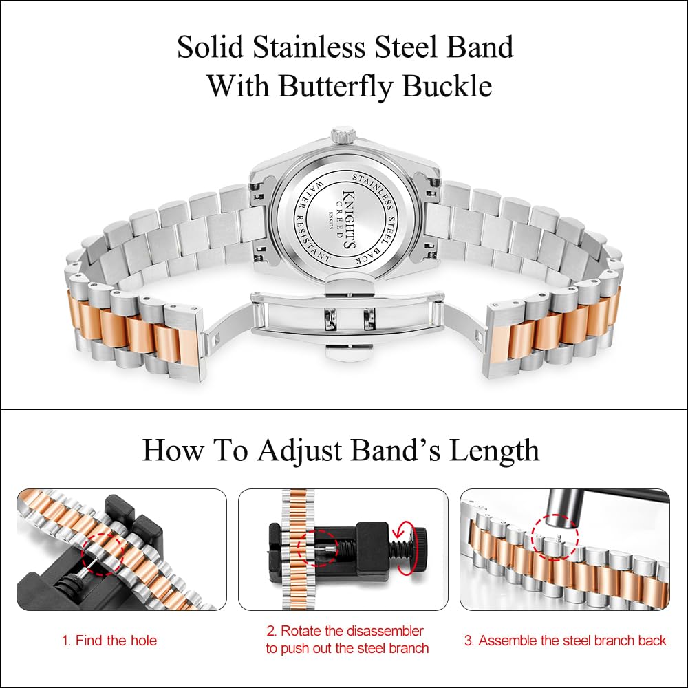 Classic Dress Watch for Women Crystal Accented Dial - KNISKRED Official Imagery - 6