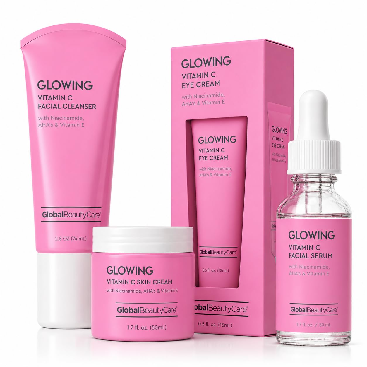 Global Beauty Care Glowing Vitamin C Skin Care Routine Bundle Kit - Global Beauty Care