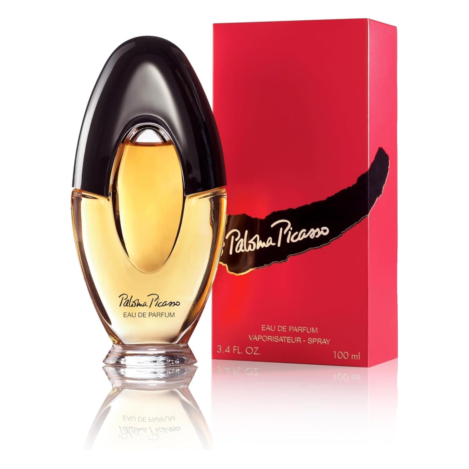 Paloma Picasso Eau de Parfum for women featuring bergamot, rose, and amber notes, displayed in a stylish perfume bottle.