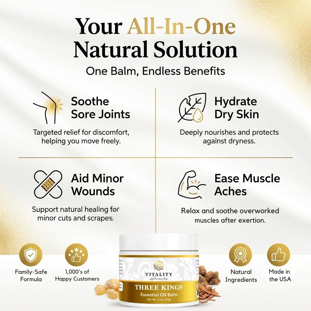 Vitality Three Kings Balm 2oz – Frankincense Myrrh Sandalwood