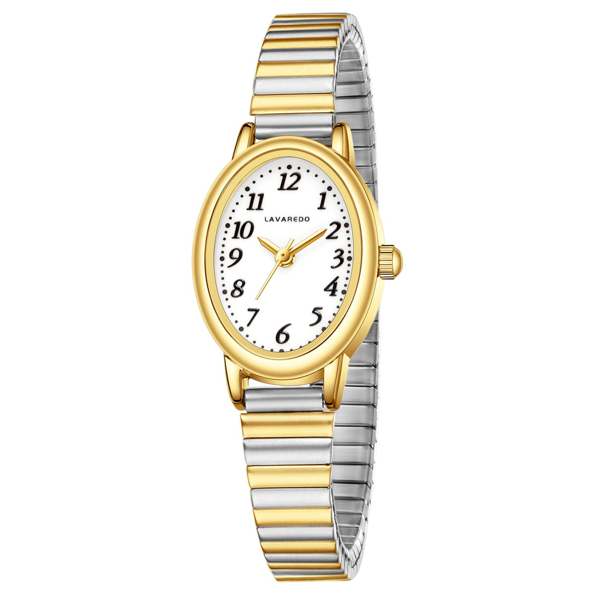 Small Gold Watch for Women Oval Case Analog Steel Expansion - VTAIGE Official Imagery - 8