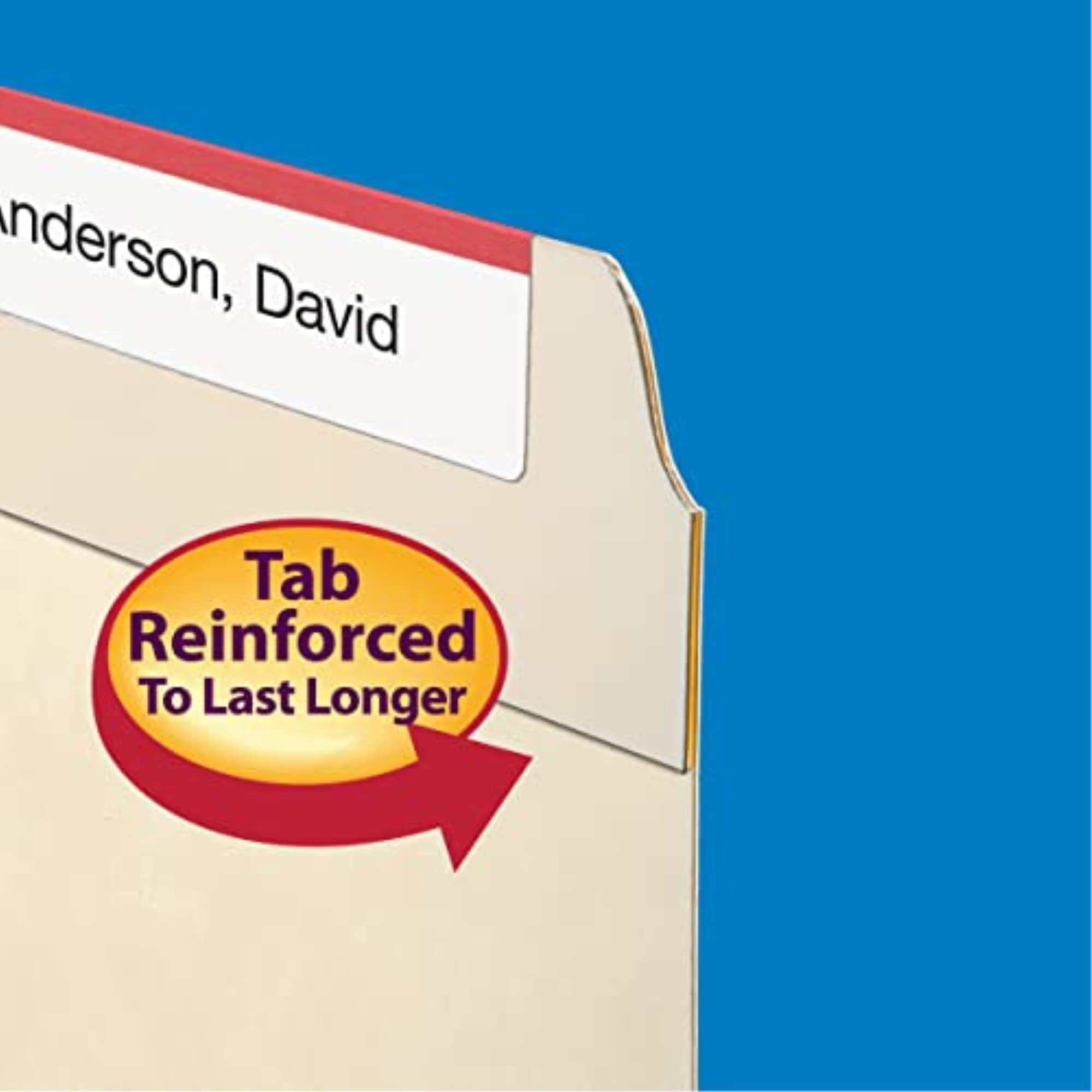 Reinforced legal size Smead 19587 fastener file folder with two fasteners and a 2/5-cut tab for organized filing.