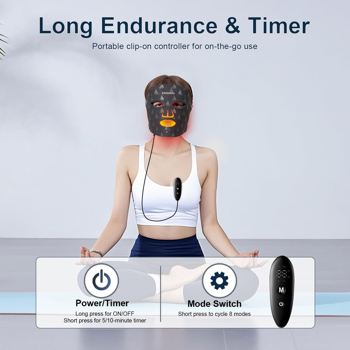 Red Light Therapy Mask for Face 0 3 lbs Ultra Light Model RB - CONLWIN Official Imagery - 8