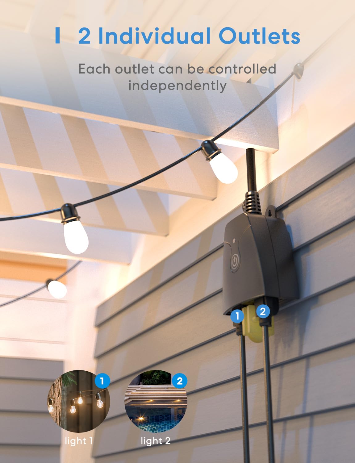 meross Outdoor Smart Plug Work with HomeKit Alexa Google and - meross Official Imagery - 7
