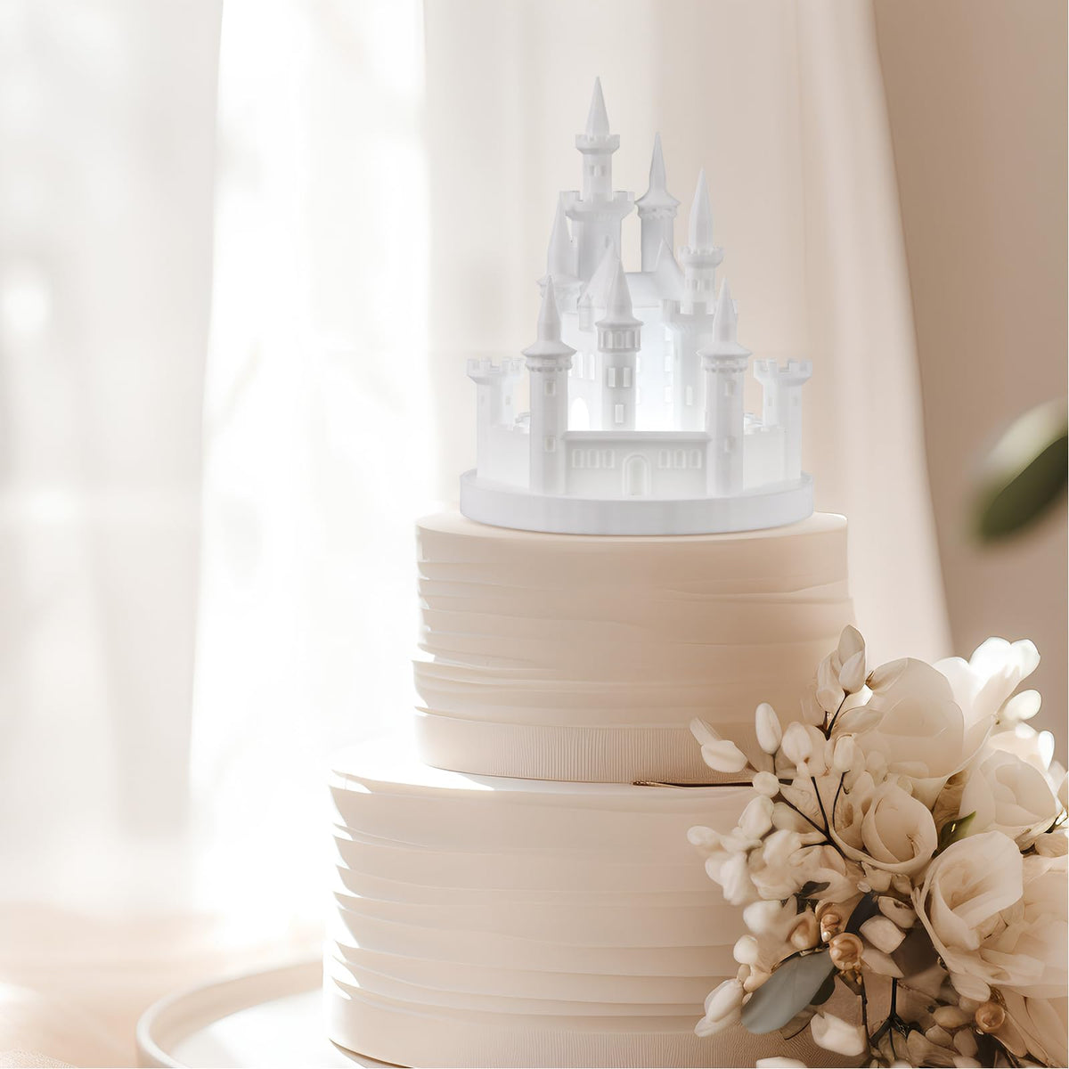 4 8 3D Princess Castle Cake Topper with Nightlight Pink - Baquler Official Imagery - 8