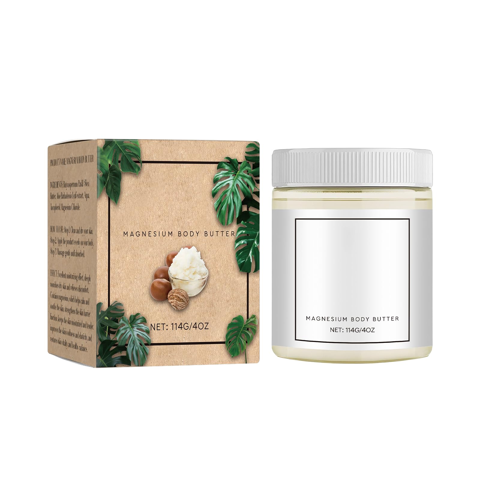 JeurLrok Mama-Bear Magnesium Body Butter moisturizer jar with label, designed for neuropathy relief and skin hydration.