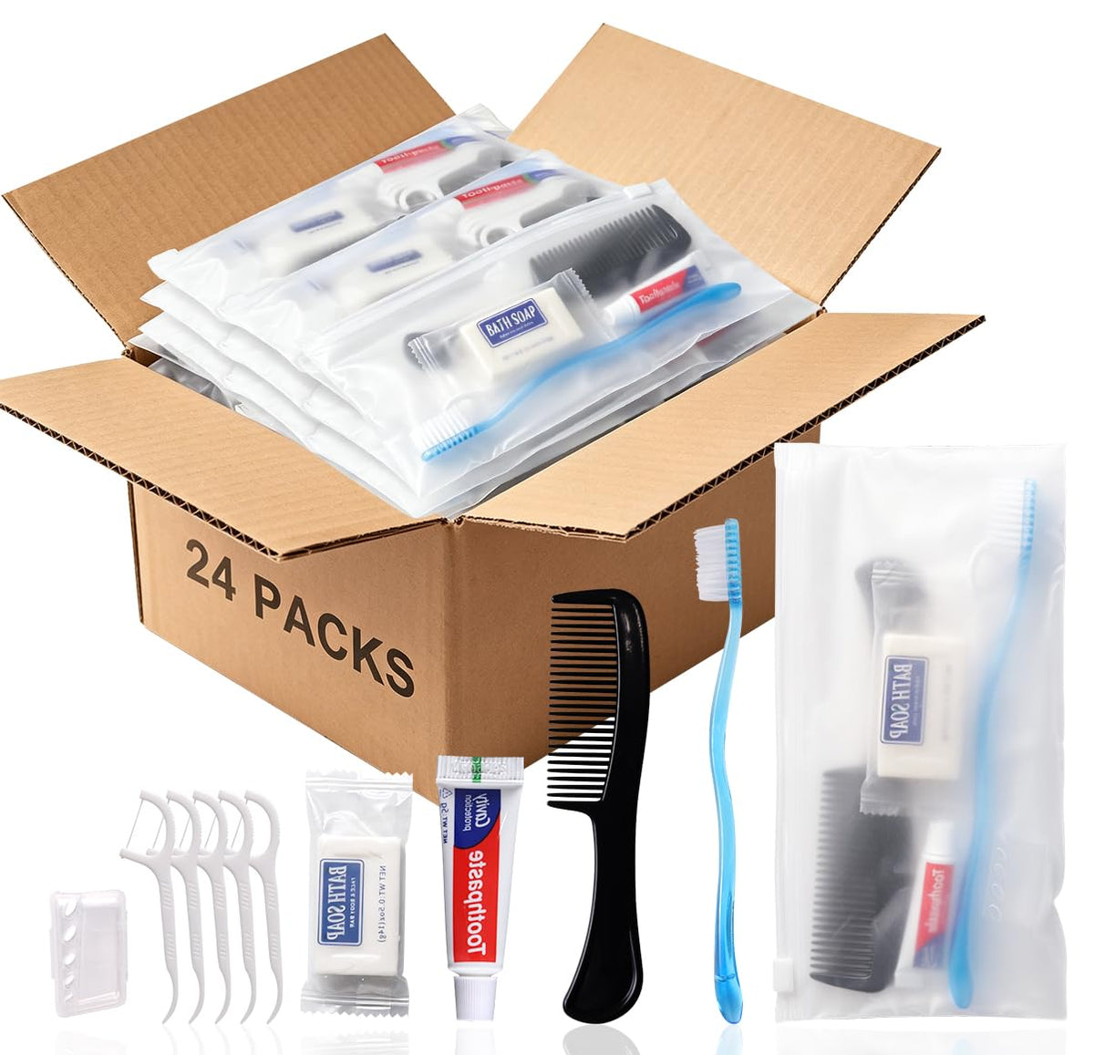 24Pack Personal Hygiene Kit Basic Toiletry Kits Homeless - MAGJERO Official Imagery - 1