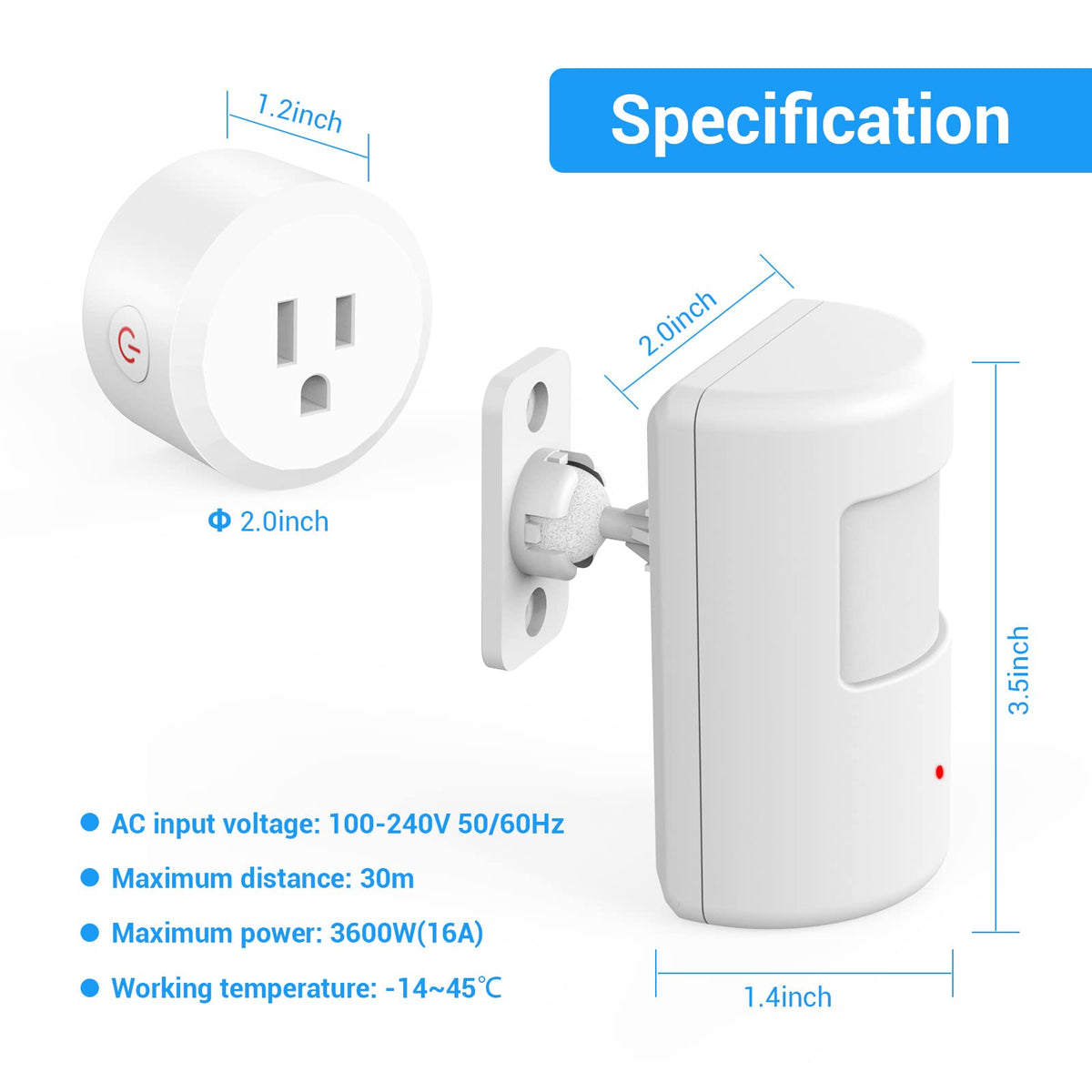 SEHOMY 3 Pack Motion Sensor Switch for Bathroom with Plug - SEHOMY Official Imagery - 3