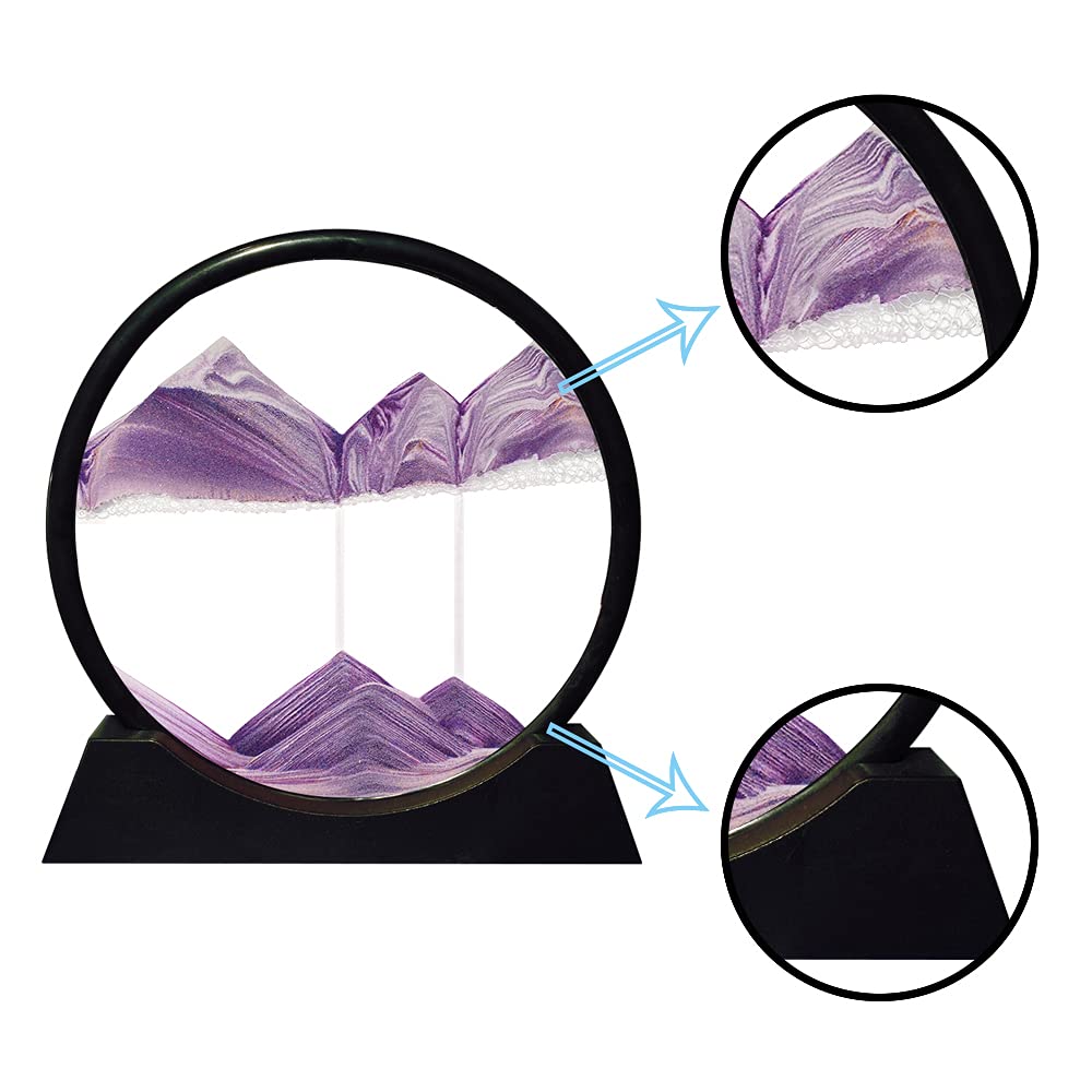 Aoderun Moving Sand Art Picture Office Decor Round Glass 3D - Aoderun Official Imagery - 6