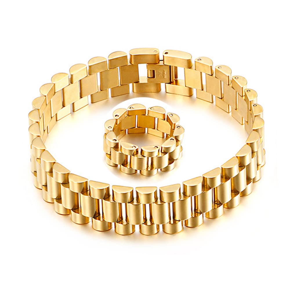 Qiaonitu 15mm Heavy Men Women Watchband Chain Bracelets - Qiaonitu Official Imagery - 3