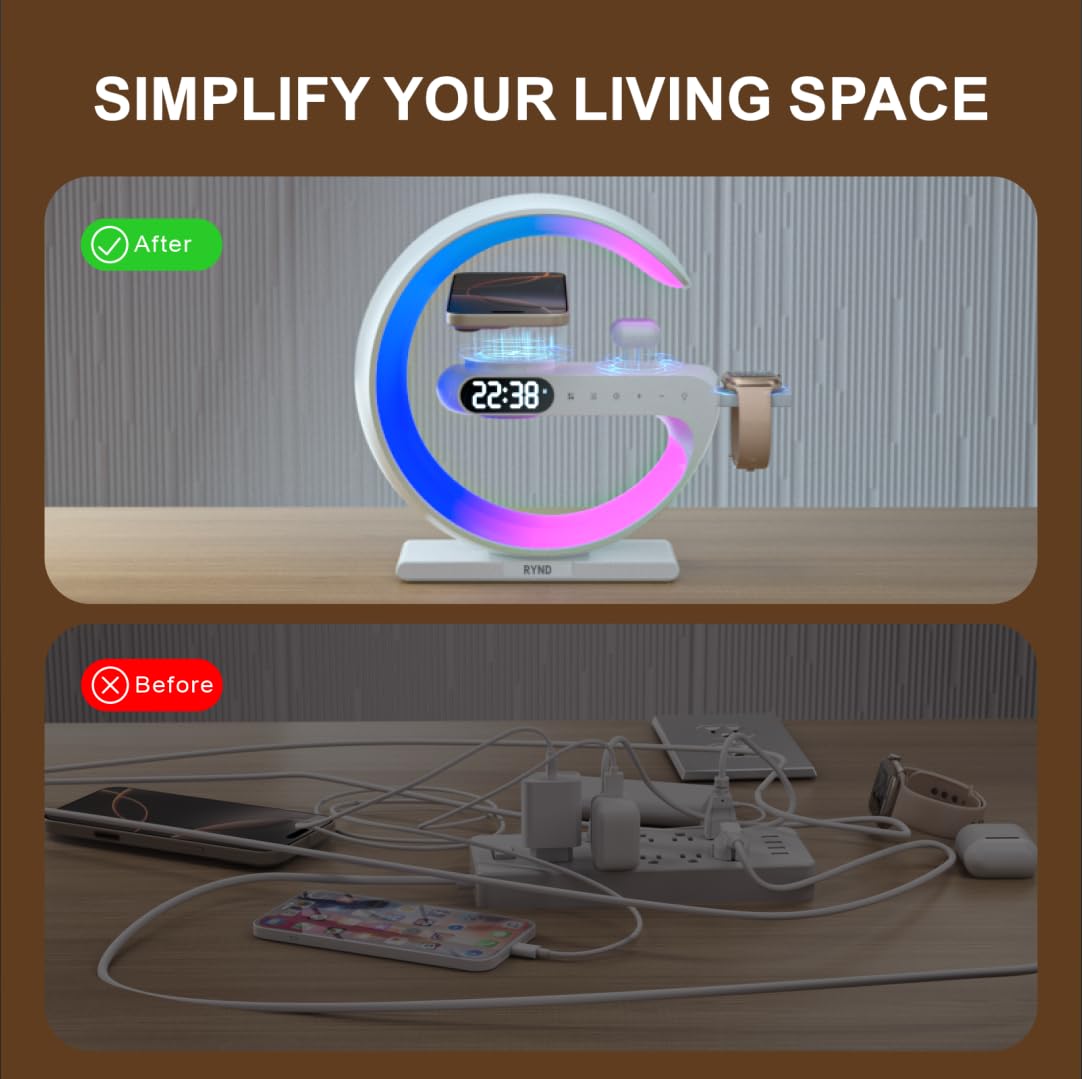 RYND 2026 Magnetic 5 in 1 Speaker Alarm Clock with Wireless - RYND Official Imagery - 7