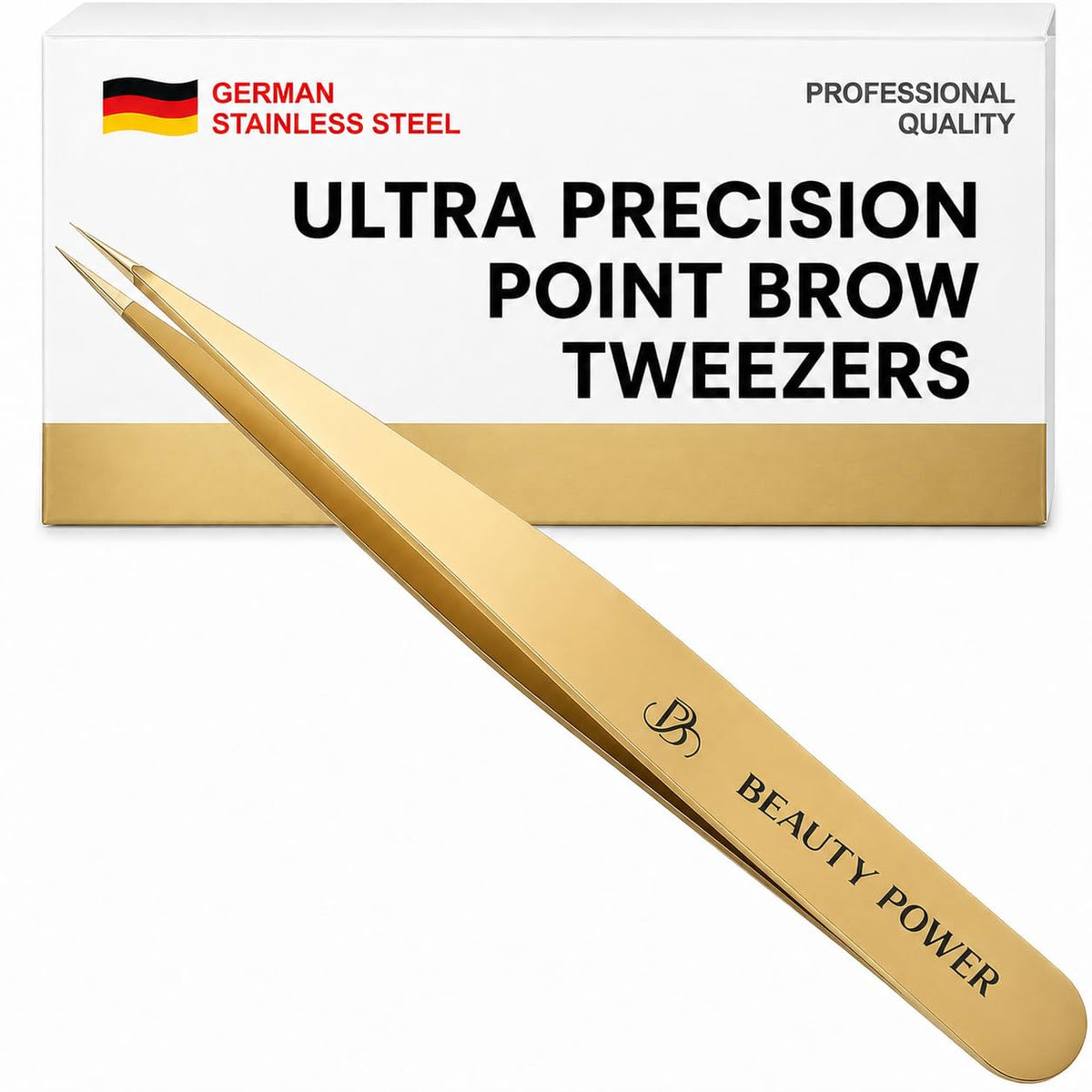 Beauty Power Precision Pointed Tweezers Ingrown Hair Eyebrow - Beauty Power Official Imagery - 1