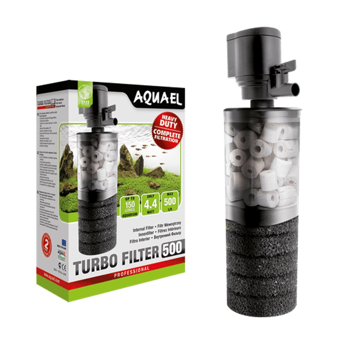 Aquael Turbo Filter 500 Internal Aquarium Filter In Tank - Aquael Official Imagery - 3