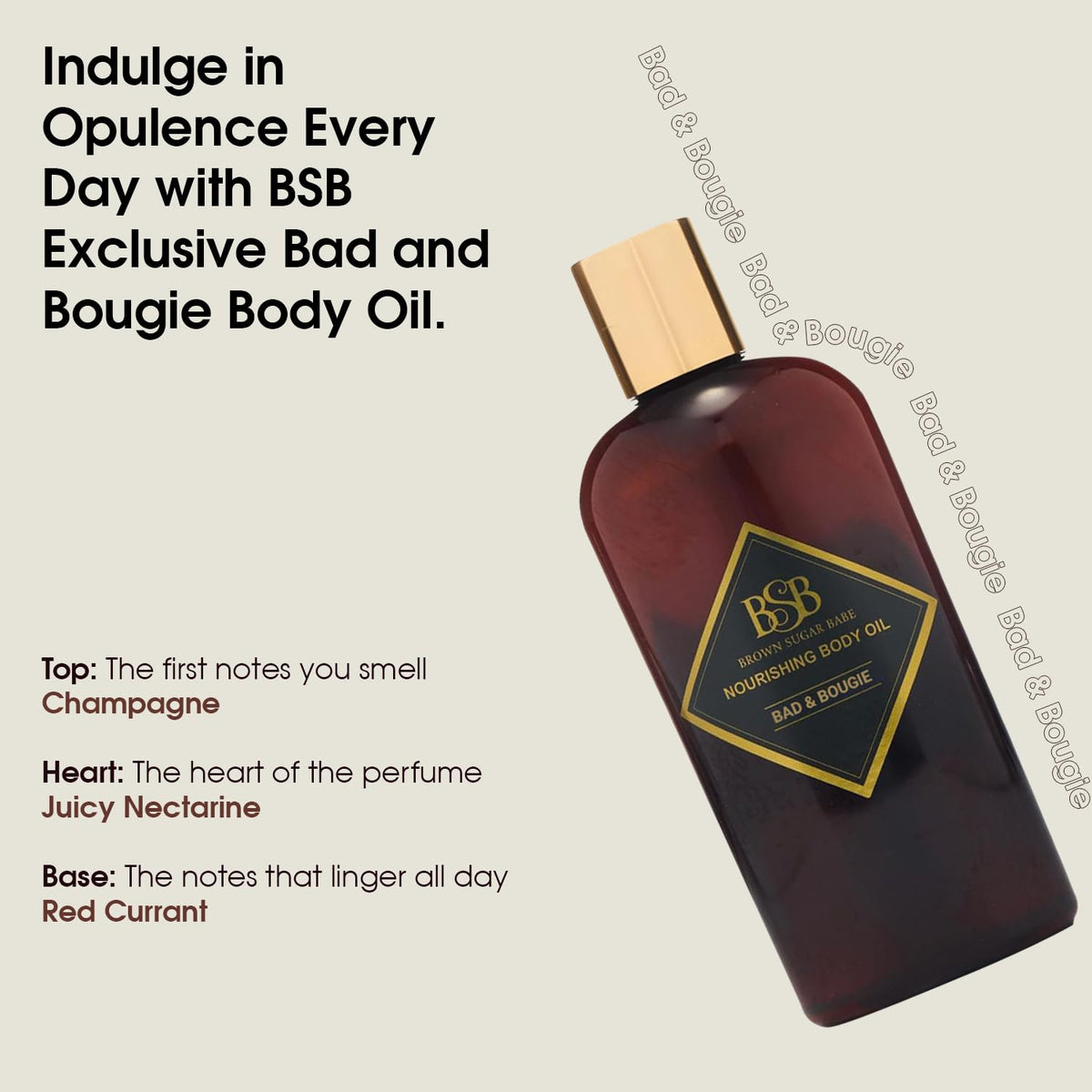 Bad and Bougie Body Oil Grape Seed and Sweet Almond - Brown Sugar Babe Official Imagery - 5