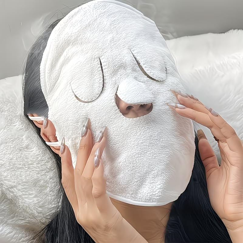 Hot and Cold Reusable Facial Mask Towel, Steam Moisturizing - Product Imagery