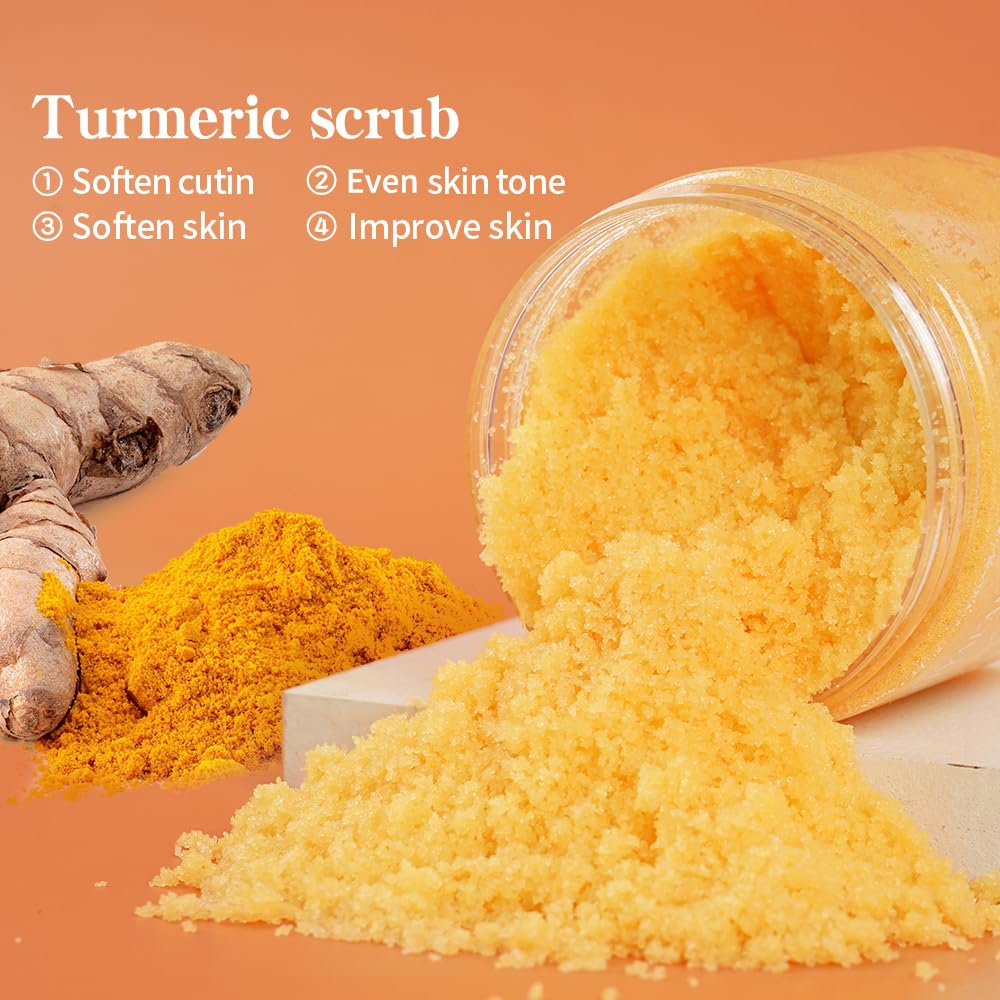 Liyalan Turmeric Body Scrub Moisturizing and Exfoliating Body, Face, Hand, Foot - LIYALAN Official Product View 2