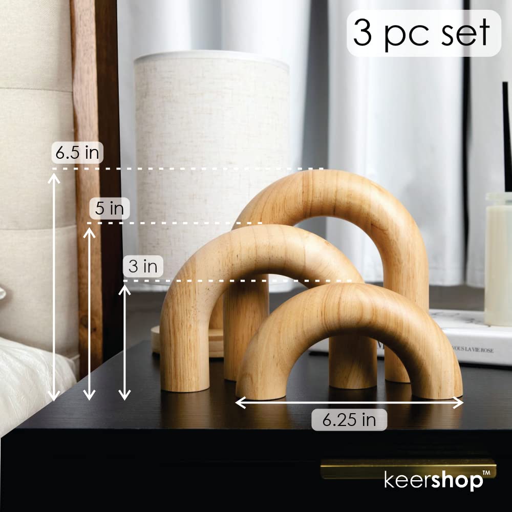 3 Piece Natural Arches Home Decor Set Aesthetic Shelf - KeerShop Official Imagery - 3