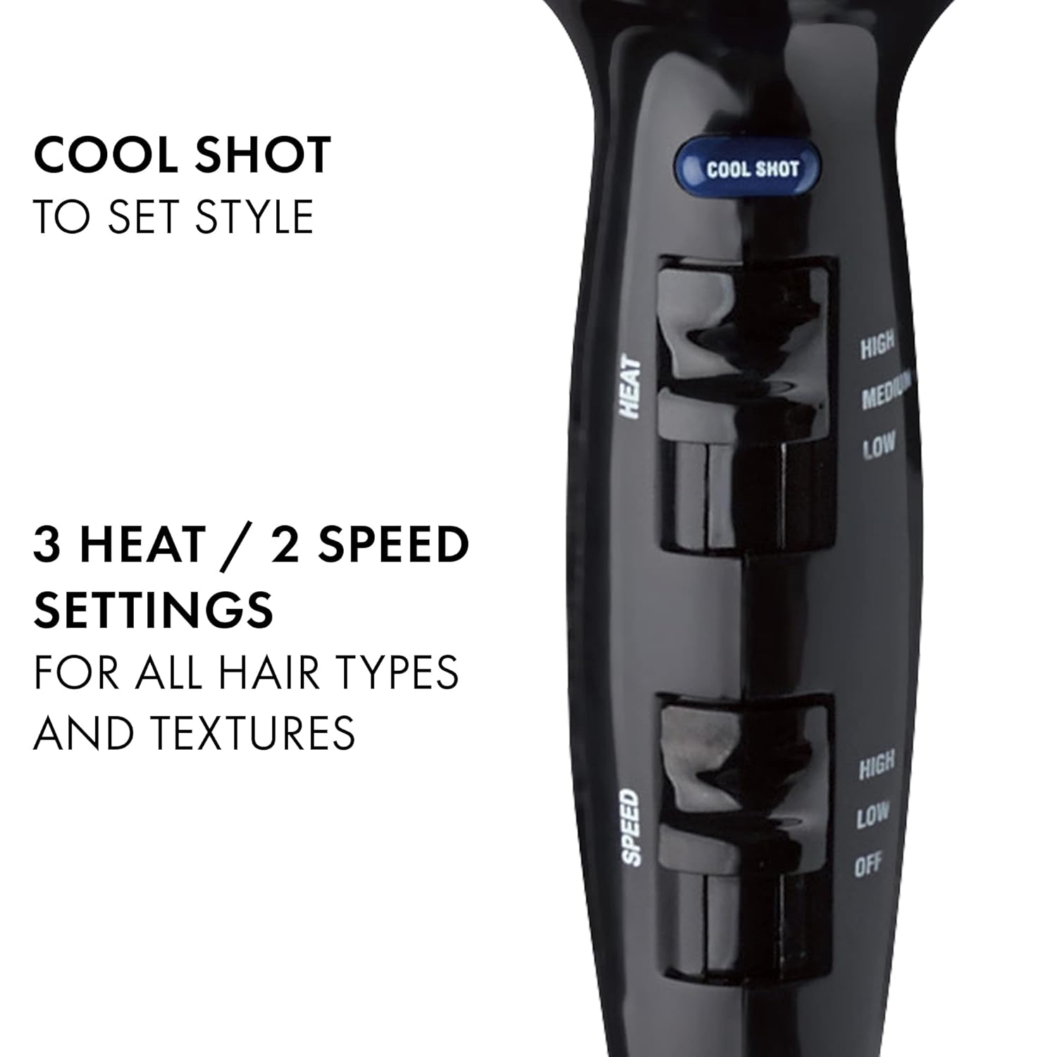 HOT TOOLS Professional 2100 Ionic Anti-Static Hair Dryer with sleek design and multiple heat settings for smooth, frizz-free hair.