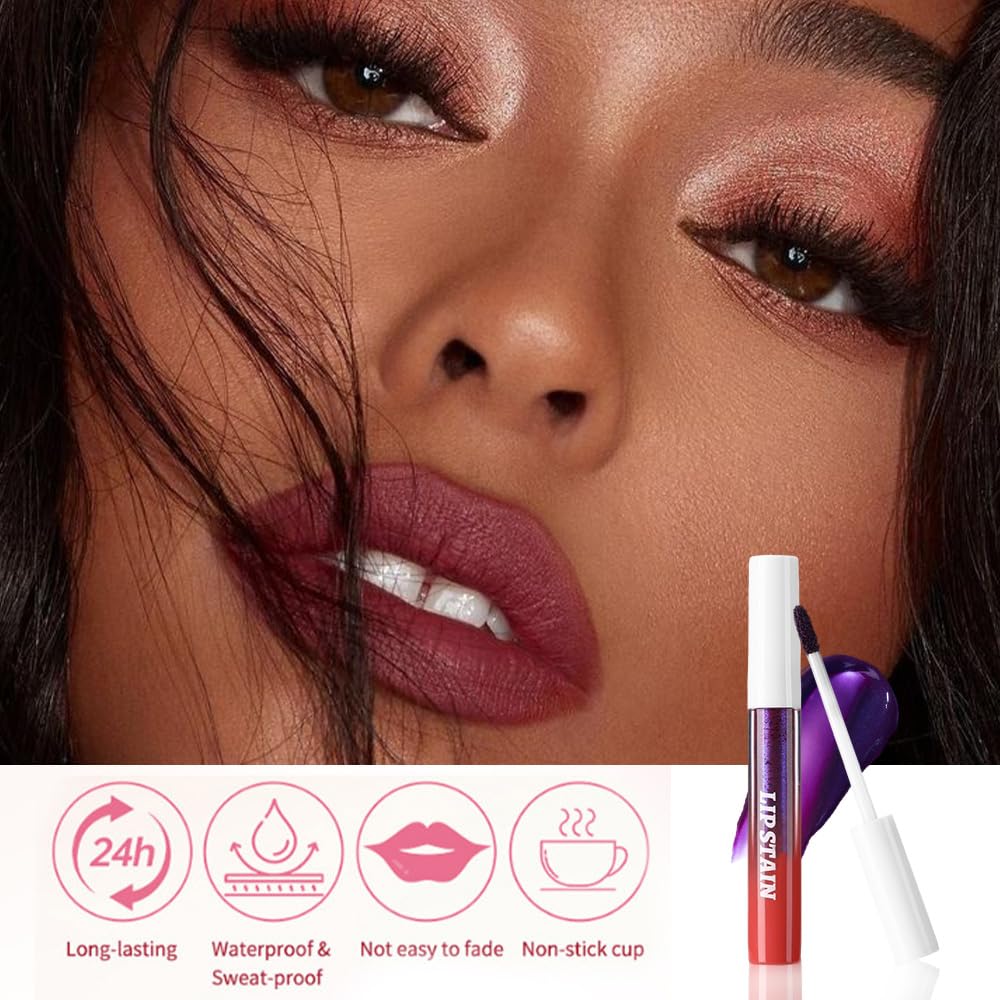 evpct 3Pcs Peel Off Lip Stain Tints, Maroon Mauve Red Matte Liquid Lip - View 5