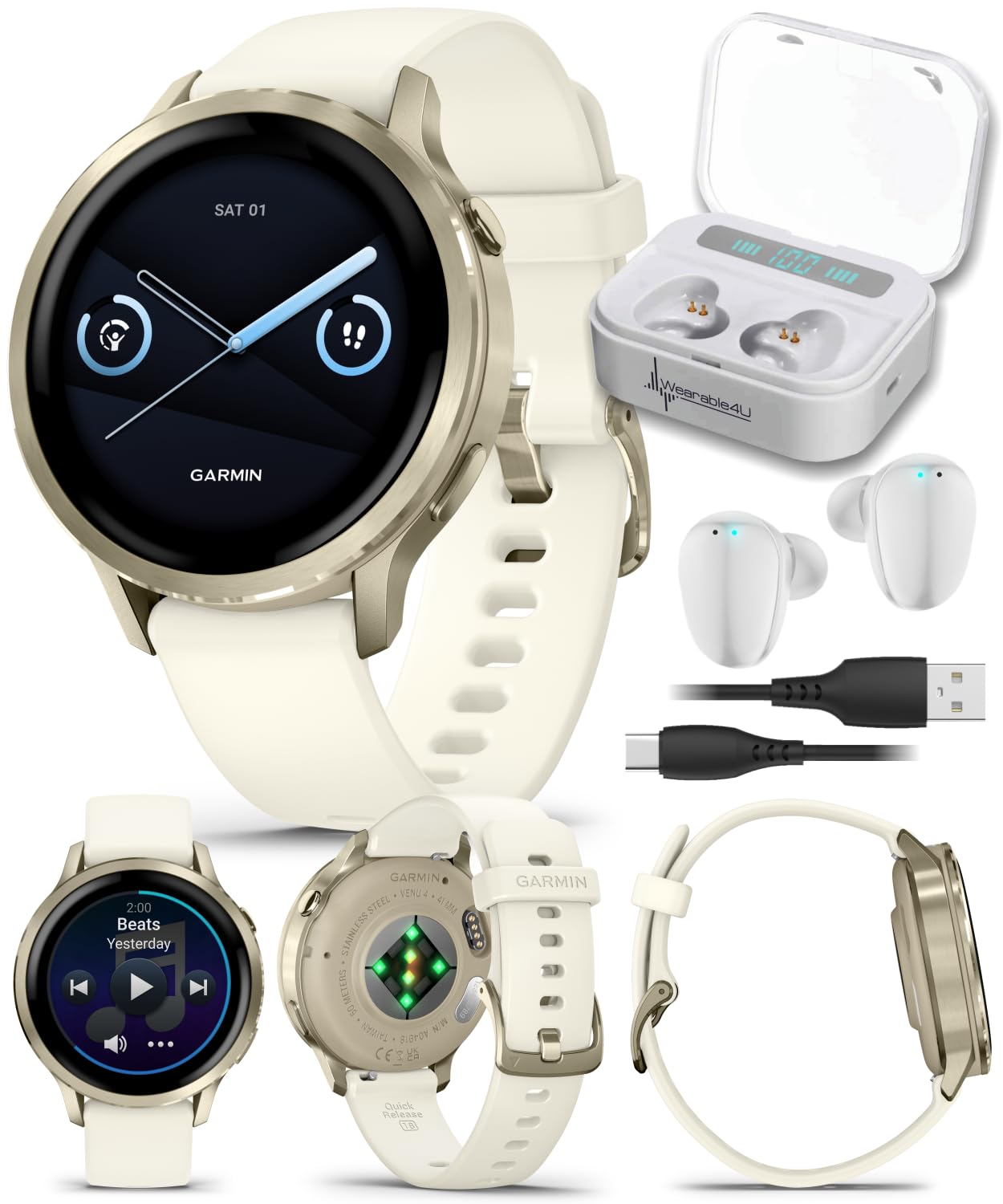 Garmin Venu 4 41mm AMOLED Advanced Health & Fitness GPS Smartwatch, Br - View 1