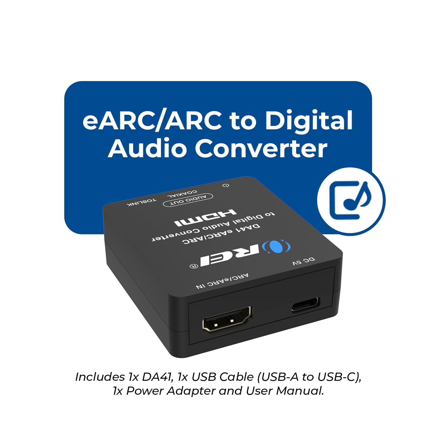 OREI eARC/ARC to Digital Audio Converter Extractor PCM2.0 Dolby5. by OREI - Angle View 9