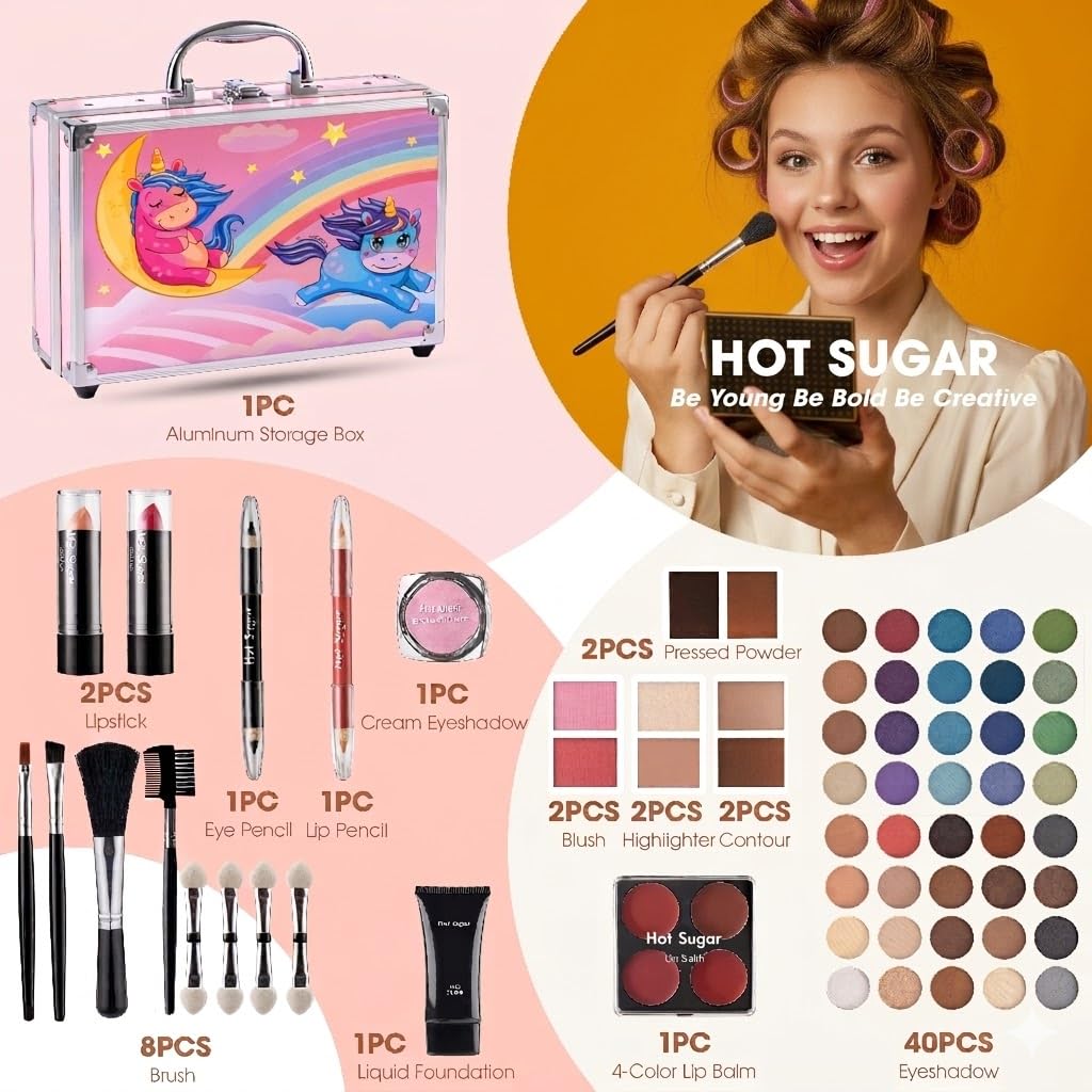 Hot Sugar Makeup Kit with Train Case for Teens - Hot Sugar Official Imagery - 4