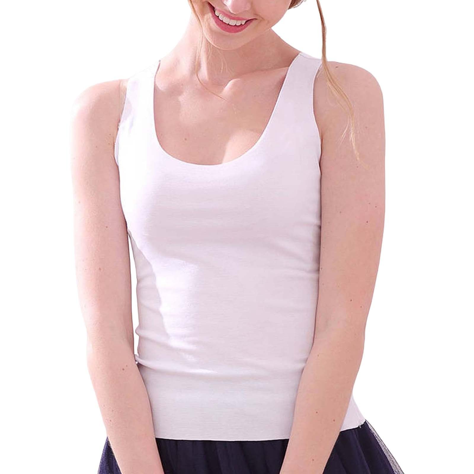 Tank Tops For Women 2025 Summer Ice Silk Camisole Tops Seamless Deep S - View 3