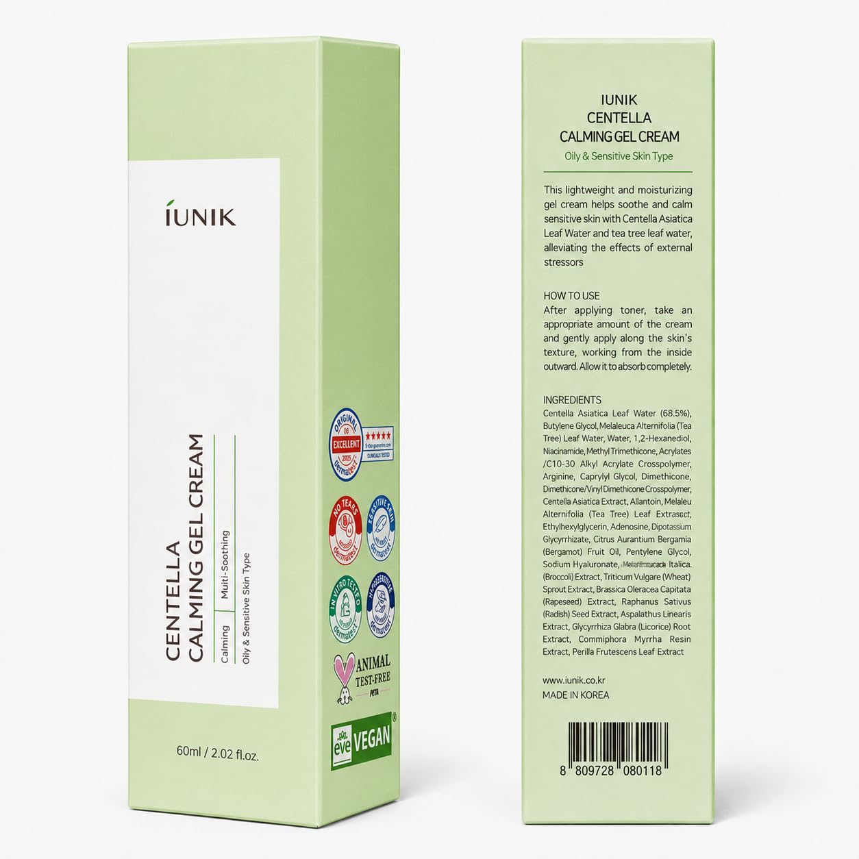IUNIK Centella Calming Gel Cream - Moisturizer for Soothing 2.02 fl oz - IUNIK Official Product View 9