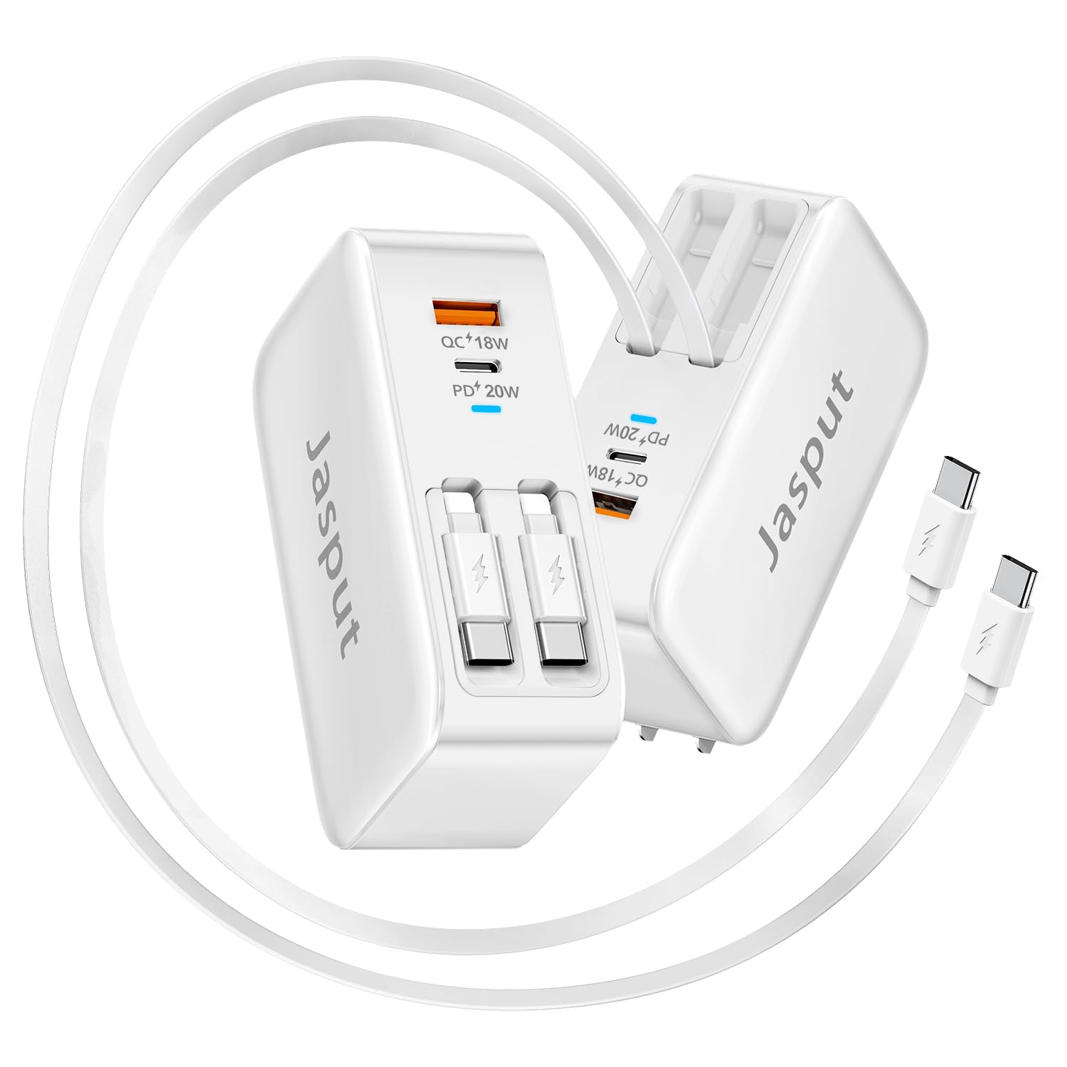 Jasput 4 in 1 Retractable Wall Charger,40W Retractable Phone Char by Jasput - Angle View 10
