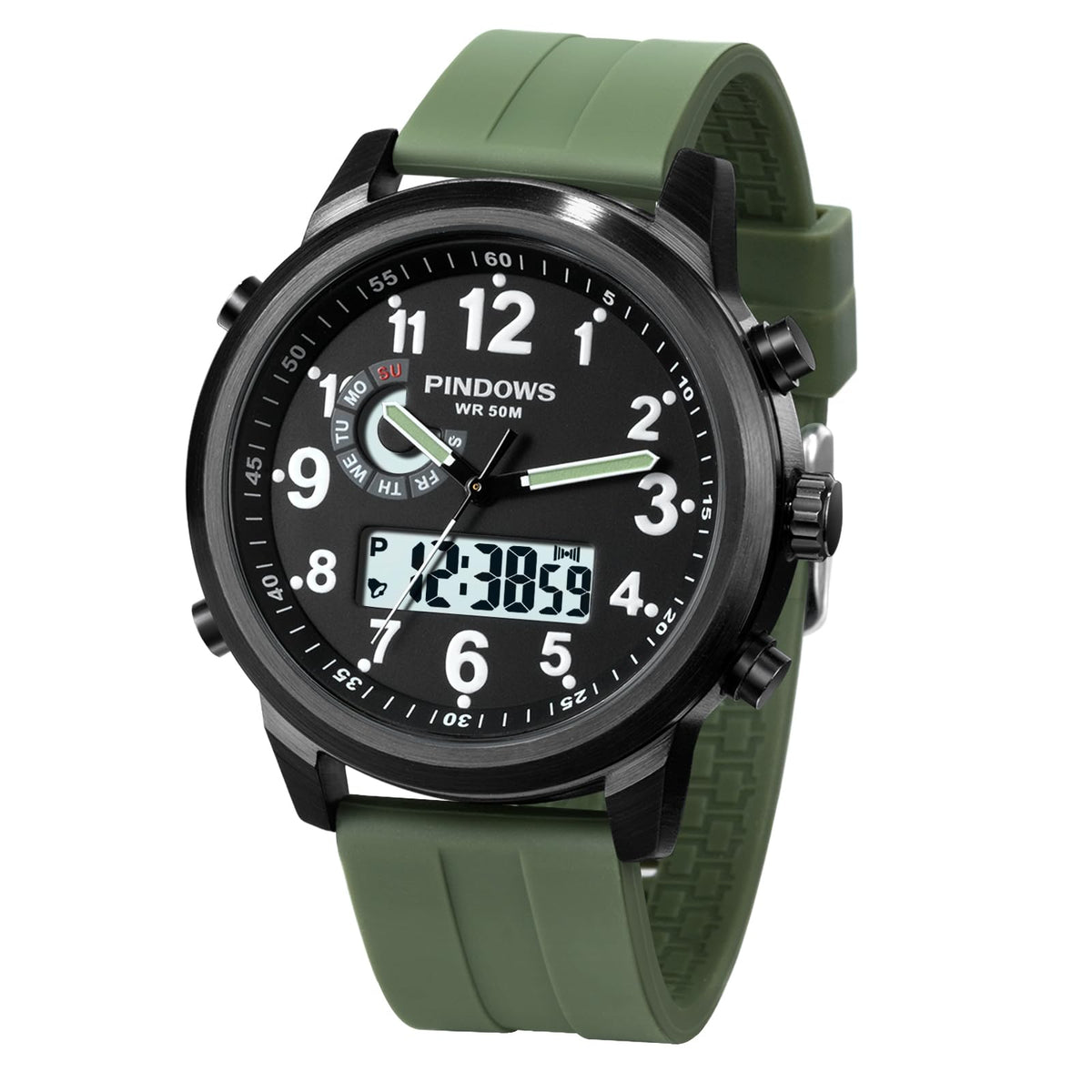 PINDOWS Mens Digital Analog Watches Multifunction Sport - PINDOWS Official Imagery - 8