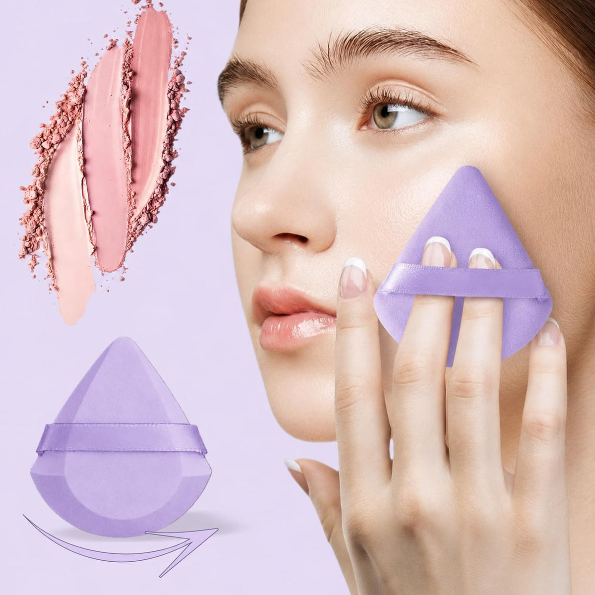 47Pcs Purple Makeup Brushes Set for Women Professional Multi - Jimmidy Official Imagery - 4
