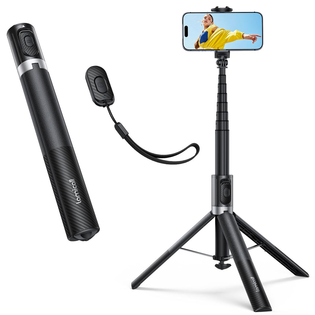 Lamicall 65 Tripod for iPhone 0 77lb Selfie Stick with - Lamicall Official Imagery - 1
