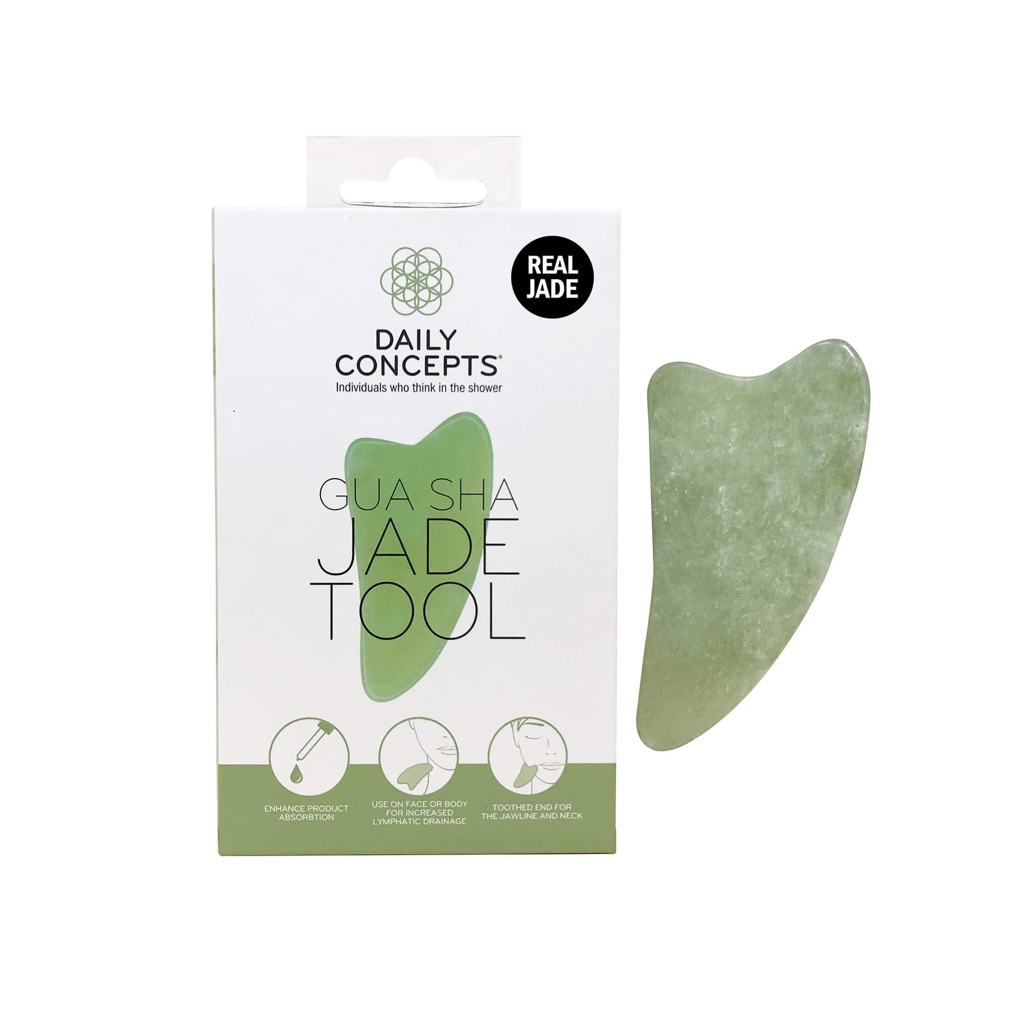 Gua Sha Essentials: Gua Sha Jade Facial Tool + Wooden Body Gua - DAILY CONCEPTS