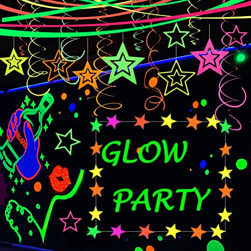 540feet Paper UV Neon Garland Neon Streamers Glow in The Dark - Product Imagery