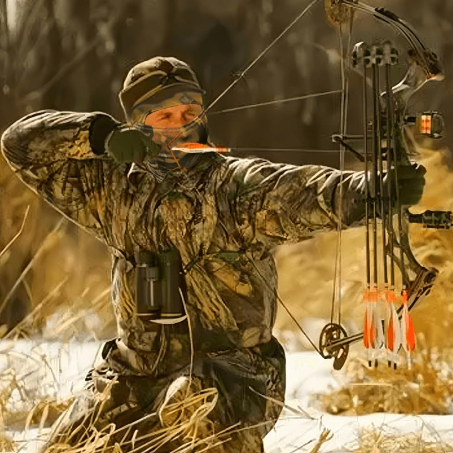 Camouflage ski face mask by CAMOTER, UV protection balaclava for hunting and fishing, suitable for men and women.