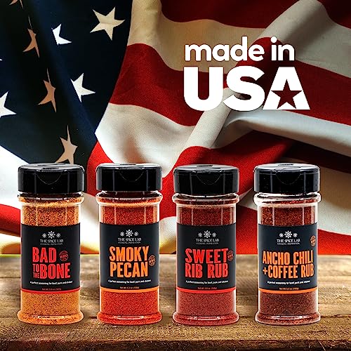 The Spice Lab Grilling Spices and Seasonings Gift Set Kit, 4 BBQ - Product Imagery