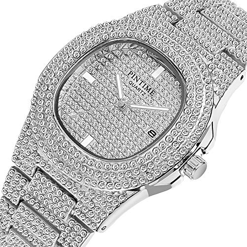 Gosasa Men's/Womens Unisex Crystal Watch Full Bling Iced-Out - Product Imagery
