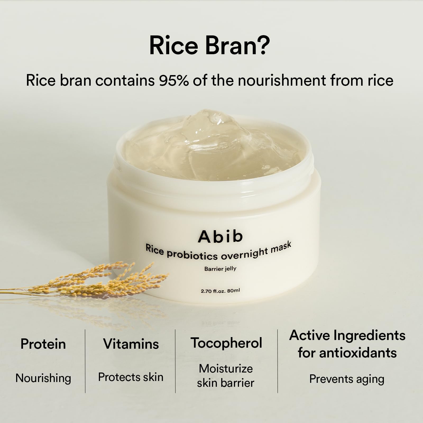 Abib Rice Probiotics Overnight Face Mask Barrier Jelly 2.7 fl oz | Korean Sleeping Mask for Glass Skin | Moisturizing & Slugging Cream - Abib Official Product View 5